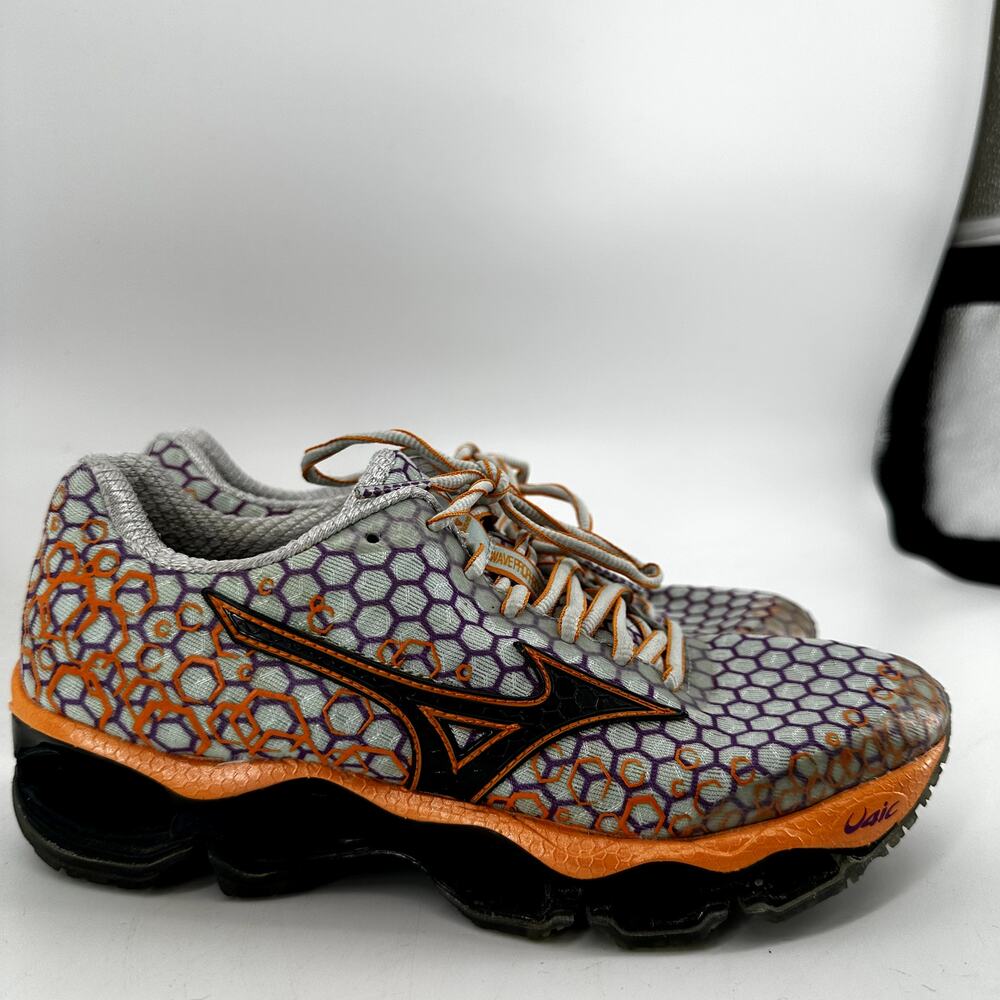 Mizuno Wave Prophecy 3 Running Shoe Sneakers Lace Up Hexagon Orange Purple 7 - Picture 3 of 7